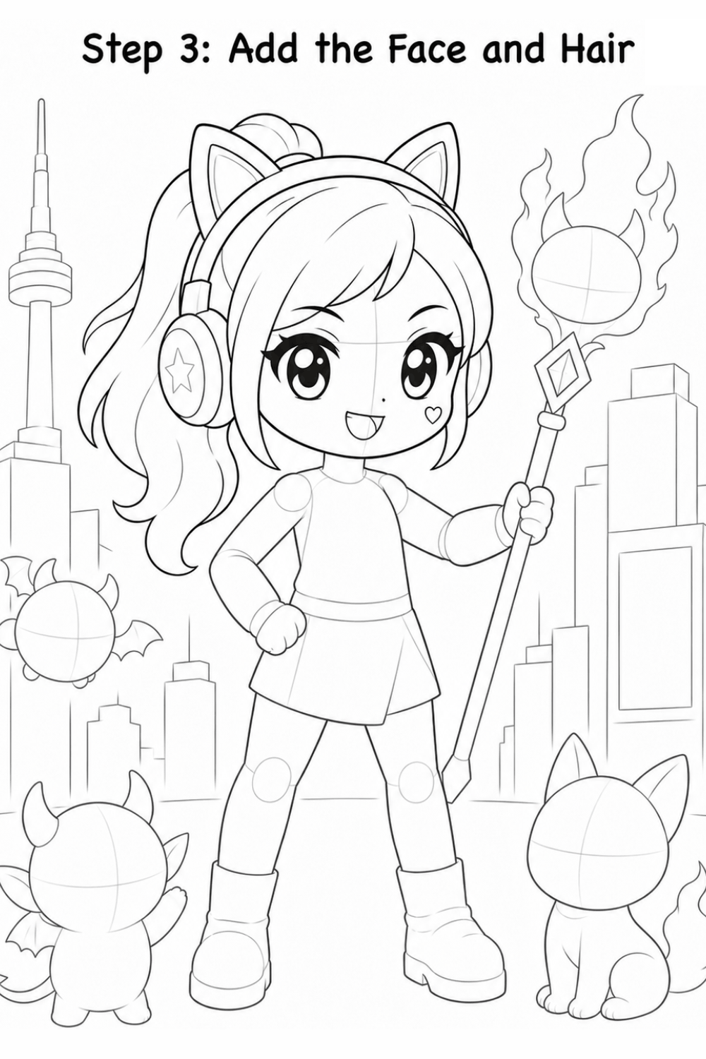 Add the Face and Hair illustration