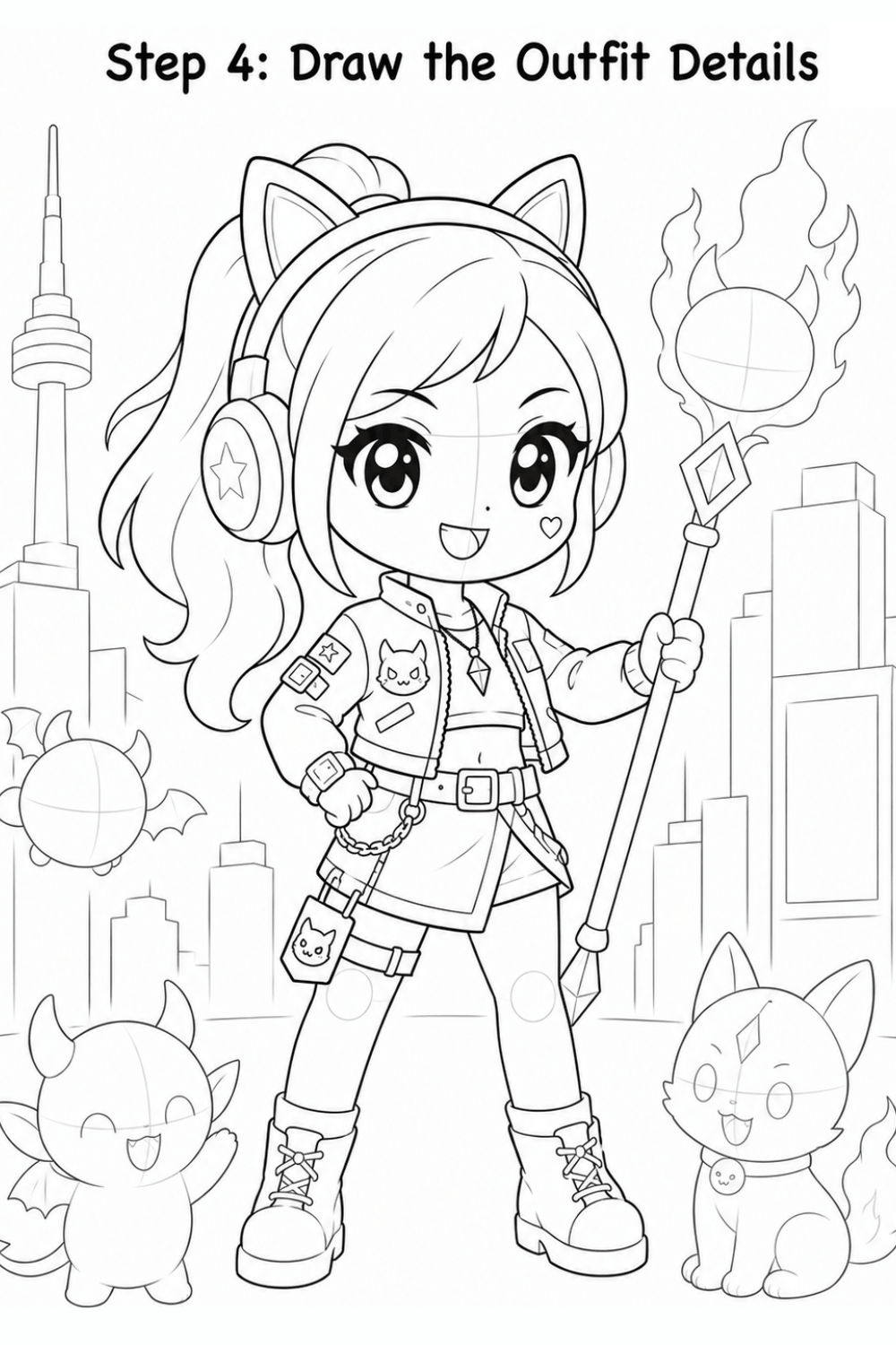 Draw the Outfit and Accessories illustration